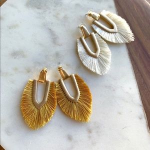 Boho Gold Tassel Abstract Gold Earrings
